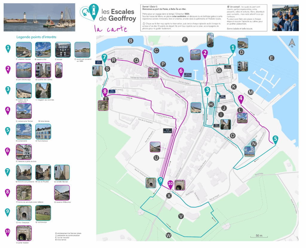 Carte d'orientation parcours Belle-Ile-en-Mer